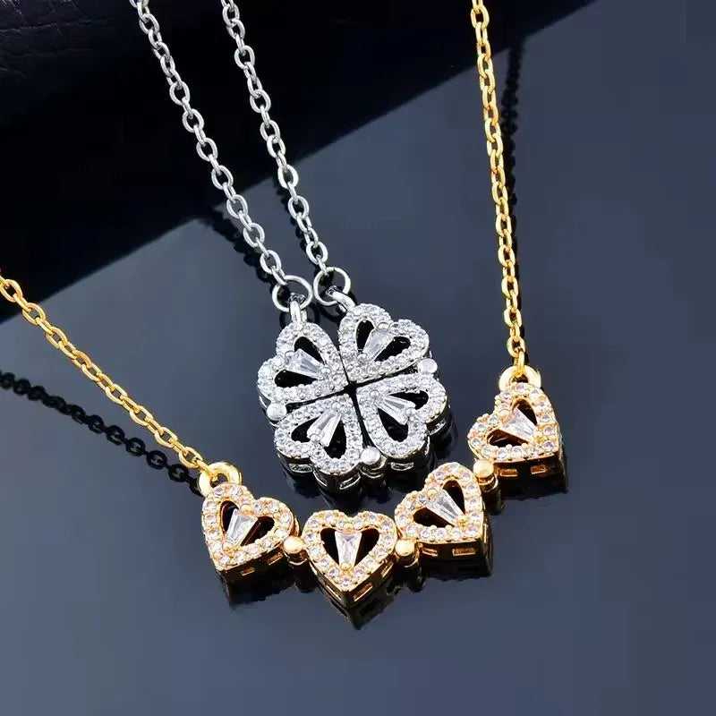Collar trébol de Corazones 2 en 1