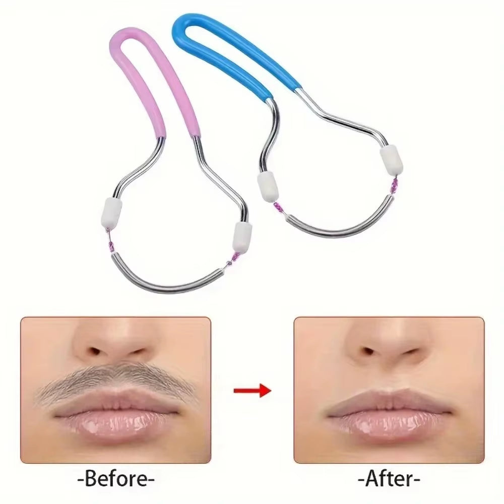 Facial Epilator for Women, Remove Unwanted Hair on Upper Lip, Chin, Face, Portable Handheld Spring Roller Epilator for Smooth Sk